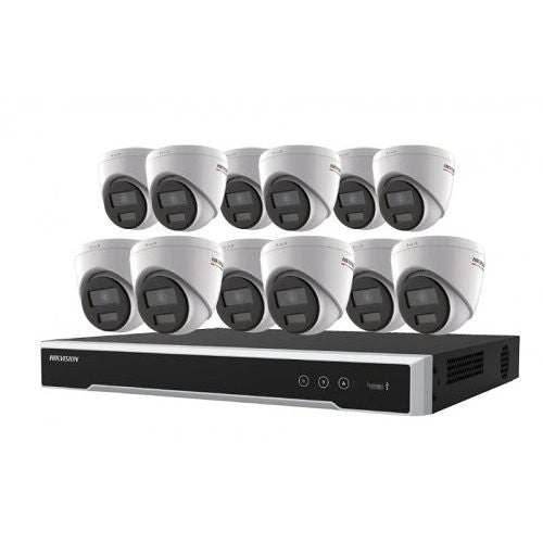 HIKVISION COLORVU KIT 16 CH, 12 CAM 4MP FIXED TURRET 24/7 COLOR EKI-K164T412C