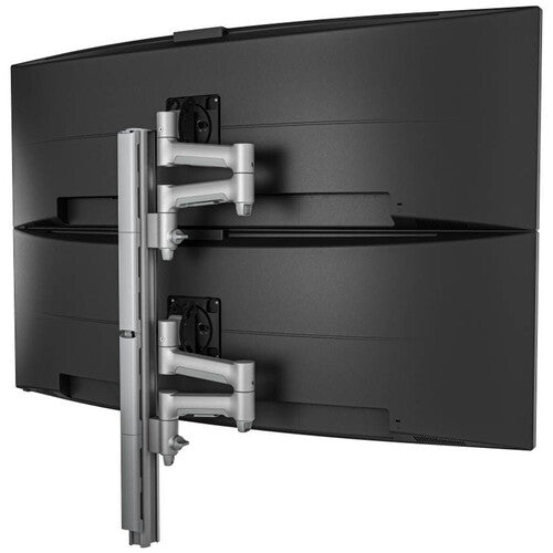 Atdec AWMS-2-46H75-H-S Heavy-Duty Dual Monitor Arm Mount (Silver)