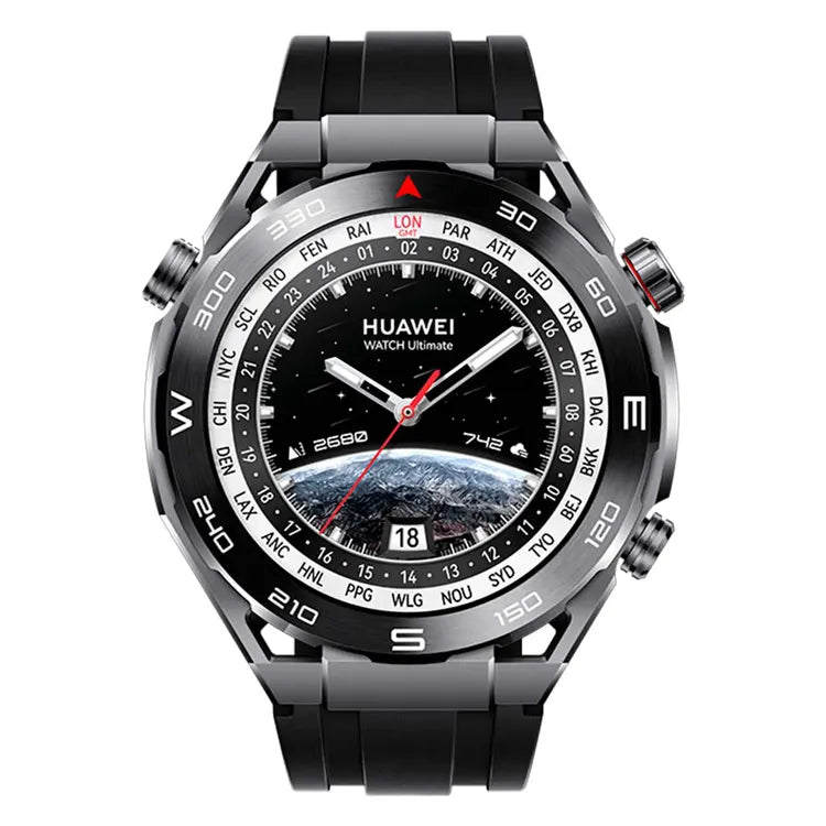 HUAWEI WATCH Ultimate, 1.5-inch AMOLED watch dial, zircon-based liquid metal, nano-tech ceramic bezel, 100-metre water resistance, 14-day battery life, compatible with Android & iOS, Black