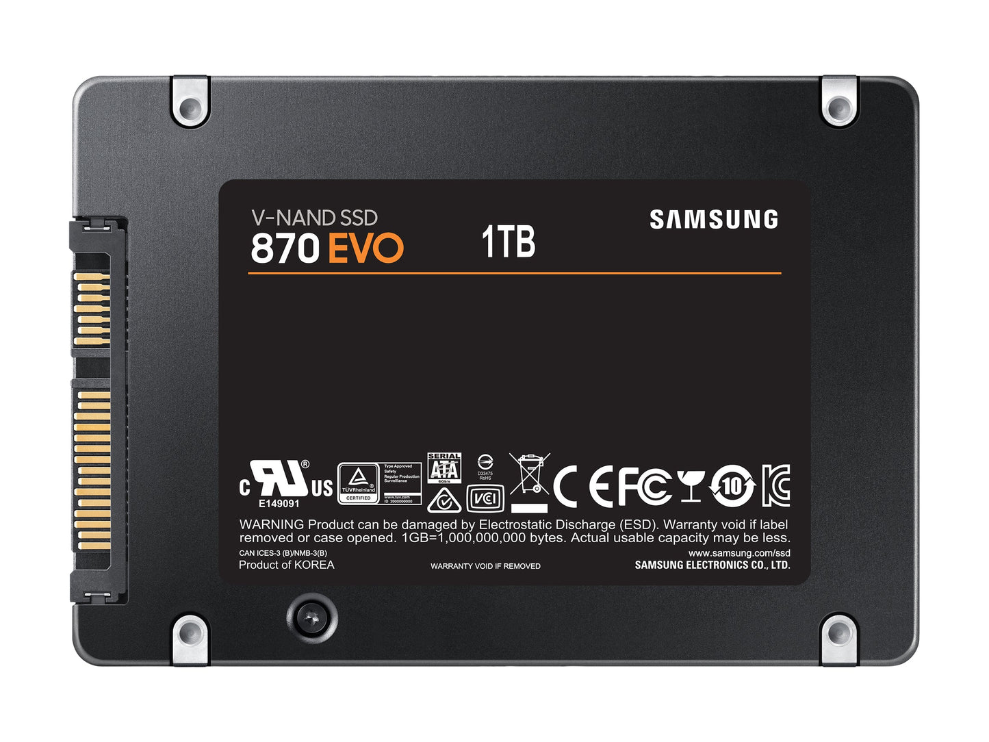 SAMSUNG 870 EVO Series 2.5 1TB SATA III V-NAND Internal Solid State Drive (SSD) MZ-77E1T0B/AM