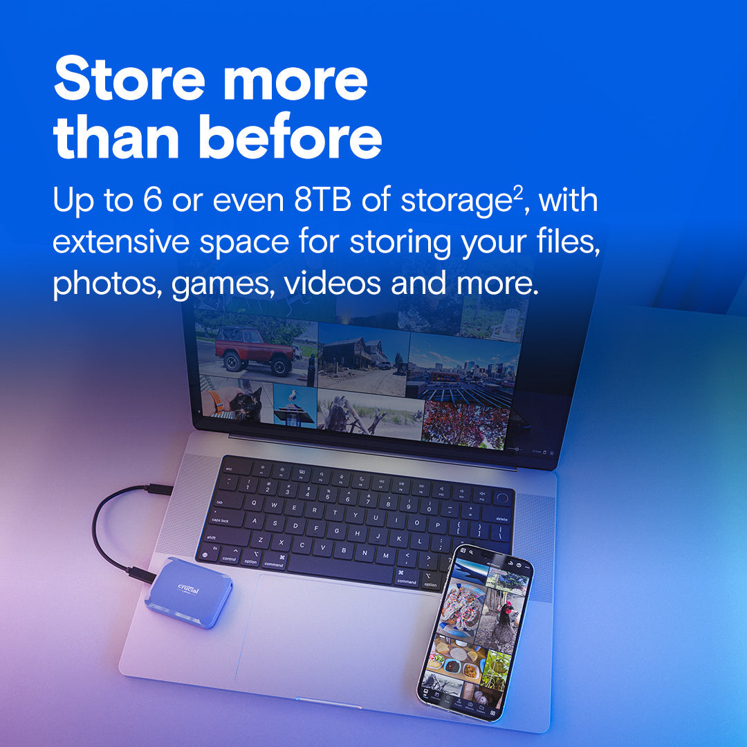 Crucial X10 1 TB Portable Solid State Drive - External - Gaming PC, MAC Device Supported - USB 3.2 Gen 2x2 - 1