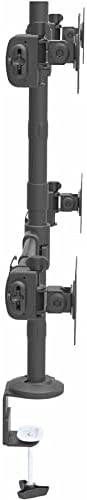StarTech.com Desk Mount Quad Monitor Arm - Ergonomic VESA 4 Monitor Mount 2x2 up to 27" - Articulating & Height Adjustable Pole Mount - Tilt/Swivel/Rotate LCD/LED Screen - Clamp/Grommet (ARMQUAD) Desk & Grommet Clamp Black