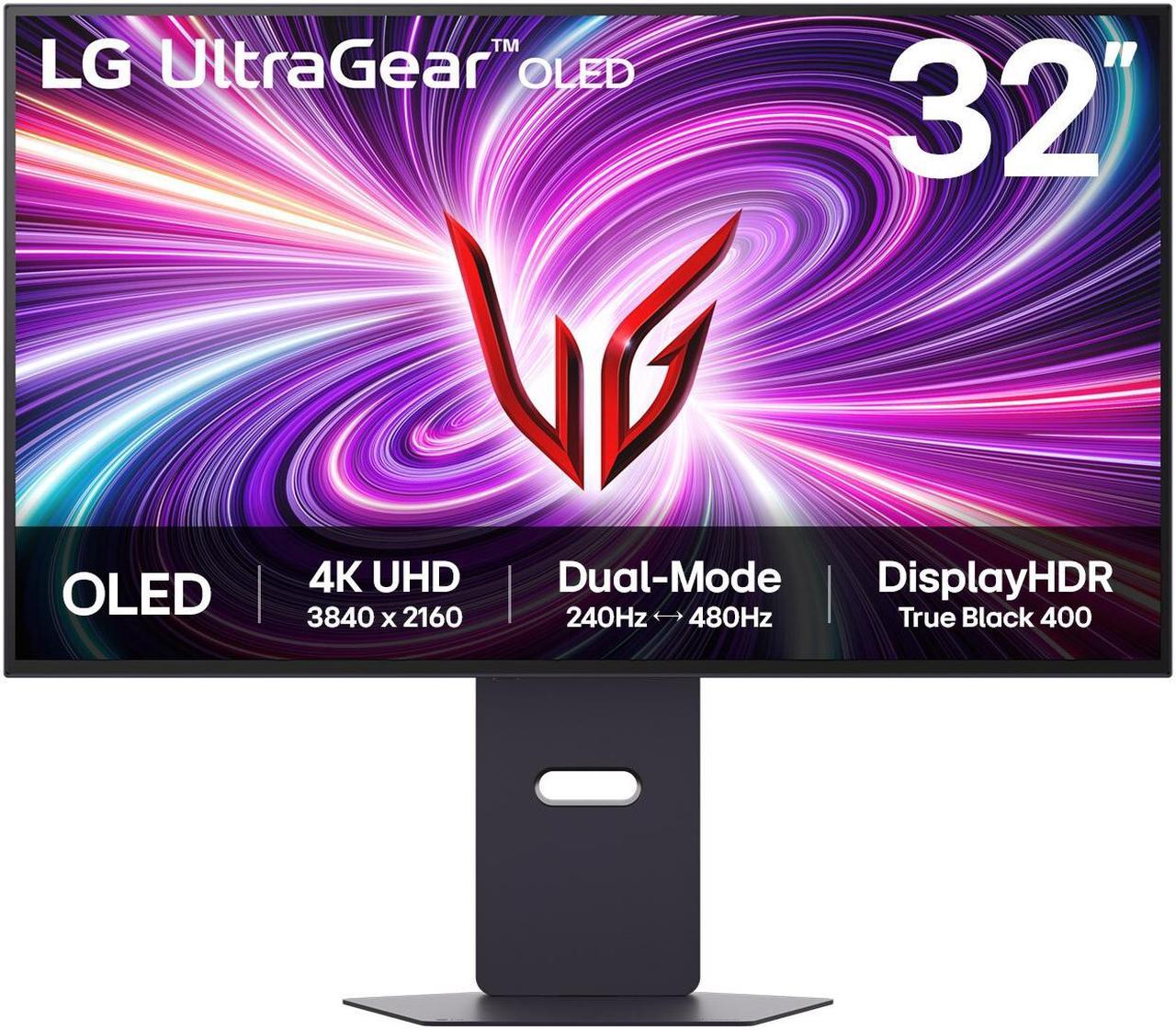 LG Ultragear™ OLED 32GS95UV-B - 32 inch Dual-Mode Gaming Monitor | Dual-Mode (4K 240Hz FHD 480Hz) / UHD (3840 x 2160) / 0.03ms (GtG) / DCI-P3 98.5% 32" Black Unity Hexagon Lighting