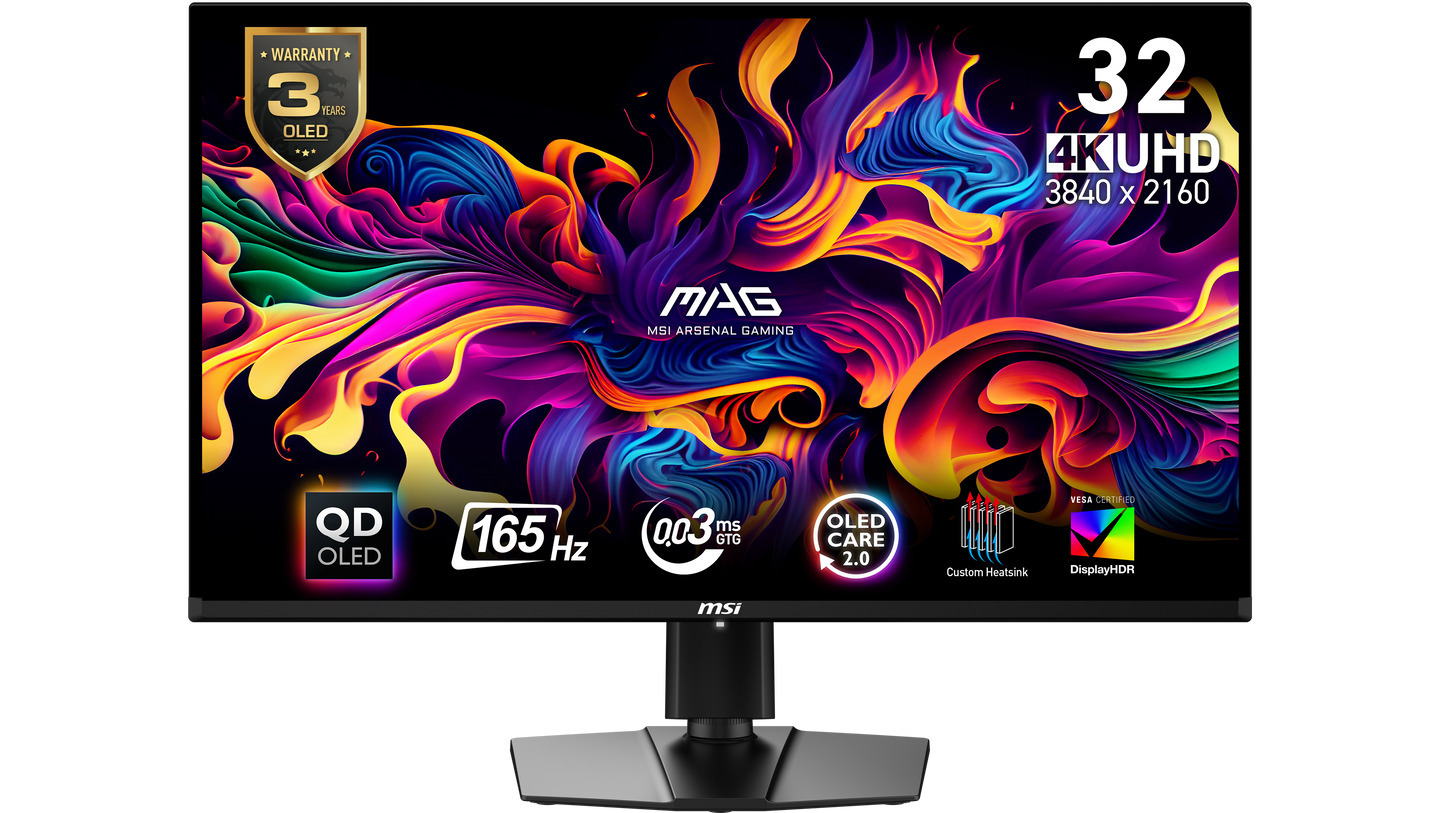MSI MAG 321UP QD-OLED 32" Class UW-QHD Gaming OLED Monitor - 16:9 - Black - 31.5" Viewable - OLED - Quantum Dot OLED Backlight - 3440 x 1440 - 1.07 Billion Colors - Adaptive Sync - 1000 Nit - 30 µs - HDMI - DisplayPort
