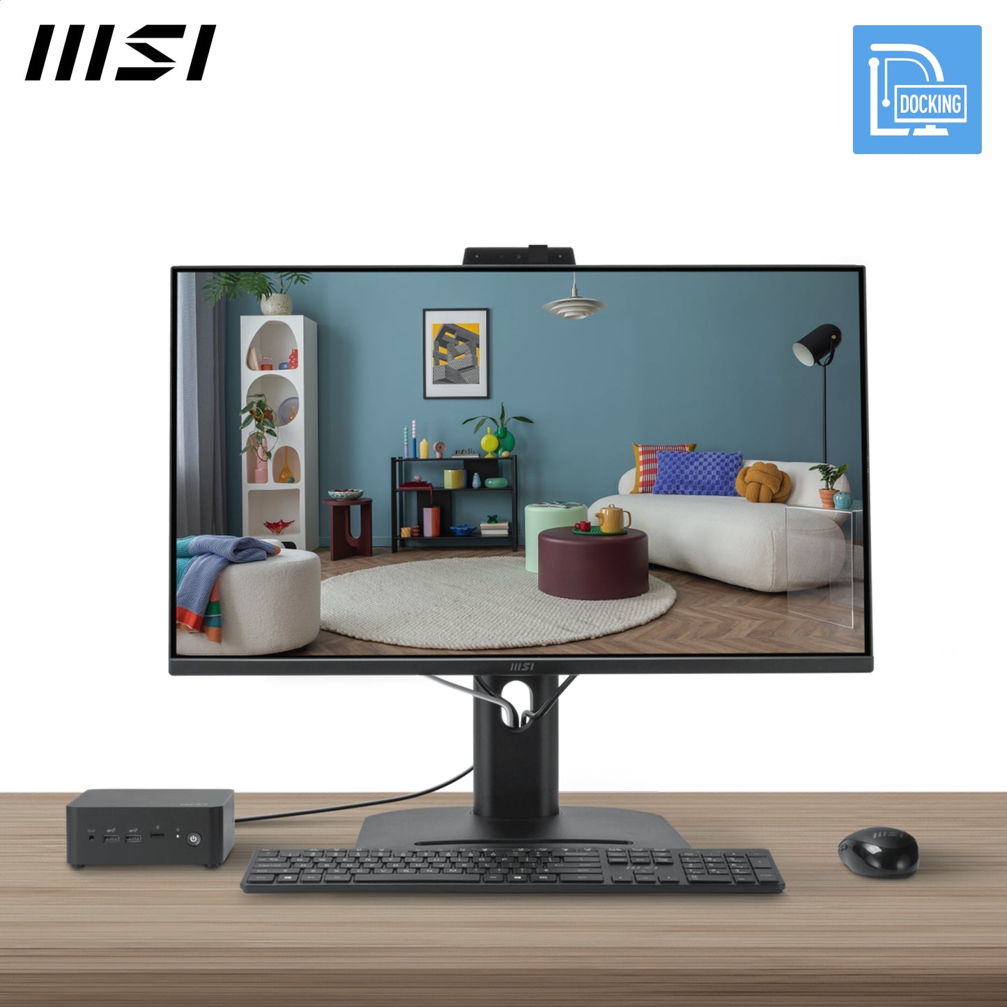 MSI PRO MP275QPDG, 27" IPS, QHD, 100hz, Height Adj. stand, Speaker, Webcam, Ethernet Interface - 1x LAN Port (1Gbps)