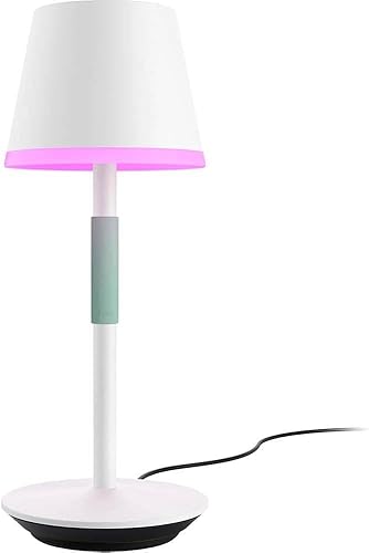 Philips Hue Go Smart Portable Table Lamp, White - White and Color Ambiance LED Color-Changing Light - 1 Pack - Indoor and Outdoor Use - Control with Hue App or Voice Assistant
