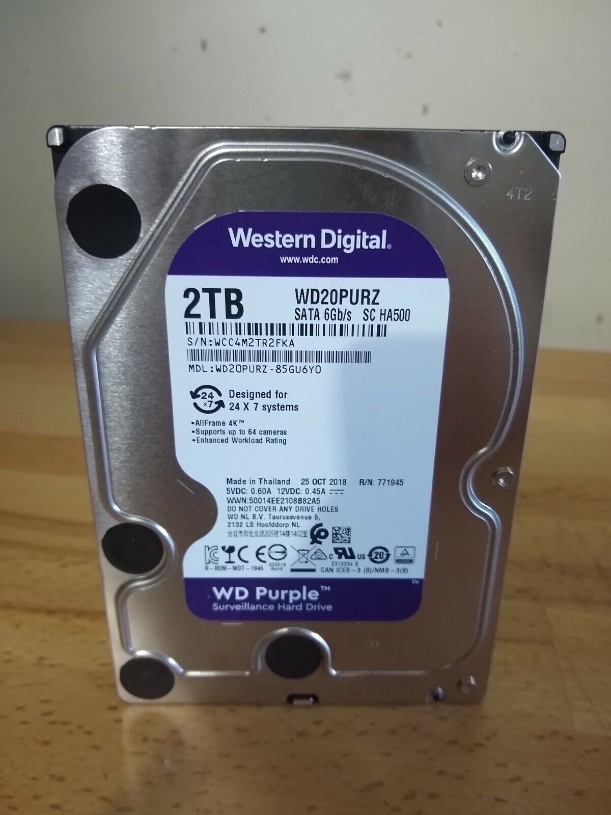 Western Digital 2TB Purple 5400 Rpm SATA III 3.5 Hard Drive