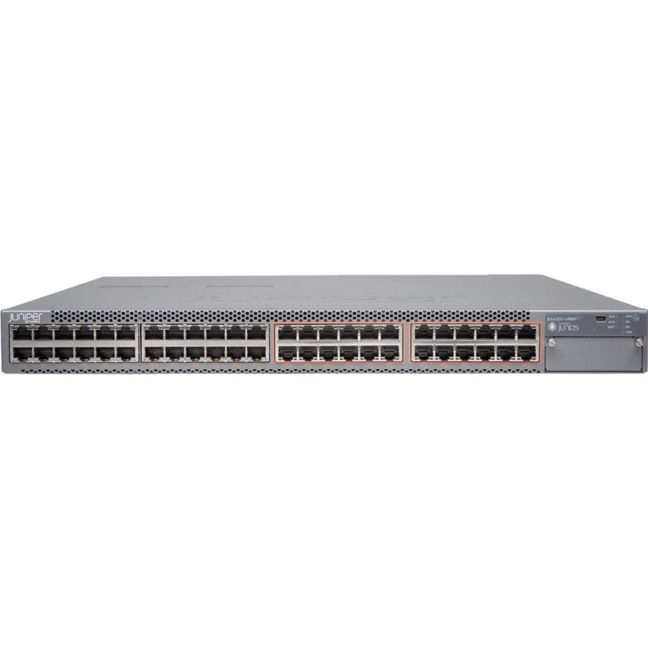 Juniper EX4300-48MP Layer 3 Switch - 48 Ports - Manageable - 3 Layer Supported - Modular - Twisted Pair, Optical Fiber - 1U - Rack-mountable, Desktop