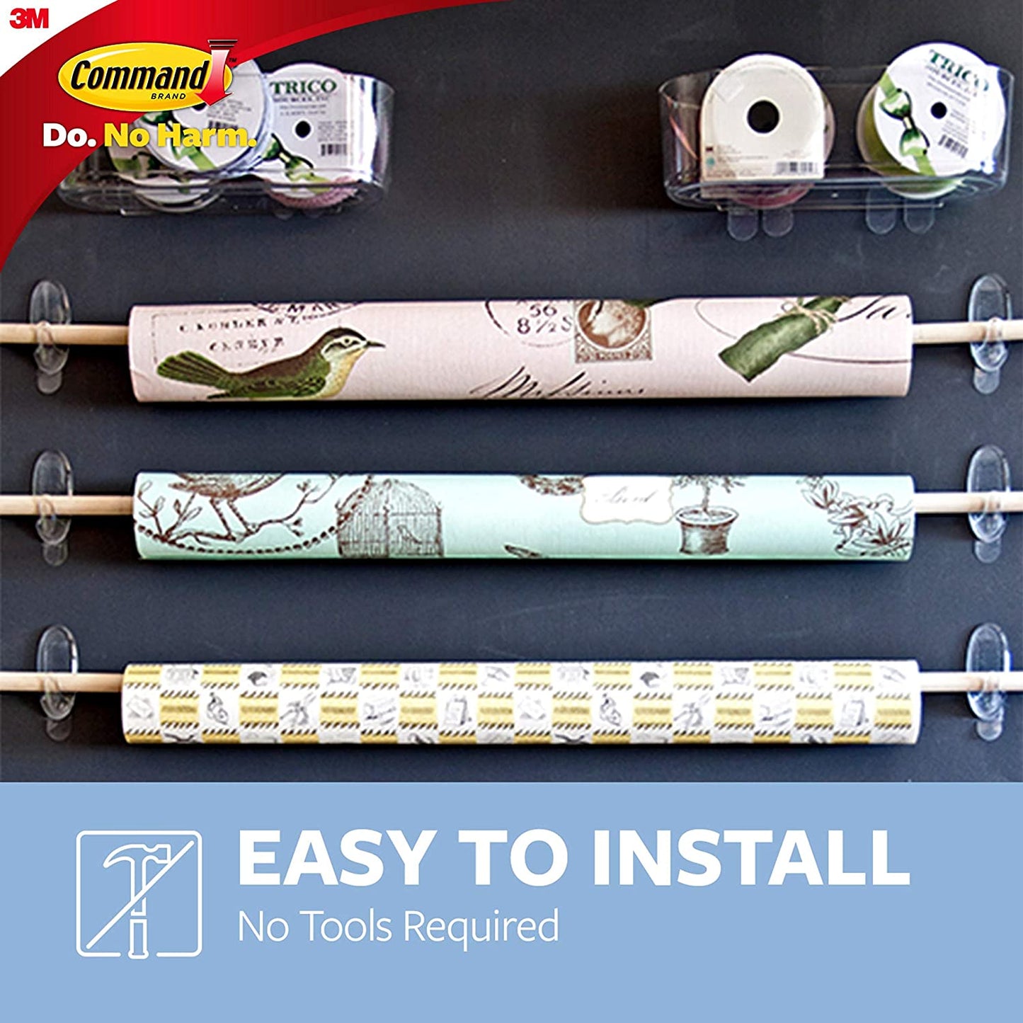3M Compatible parts 2 Hooks Plus 4 Strips Clear Small Adhesive Hooks - Dealtargets.ca