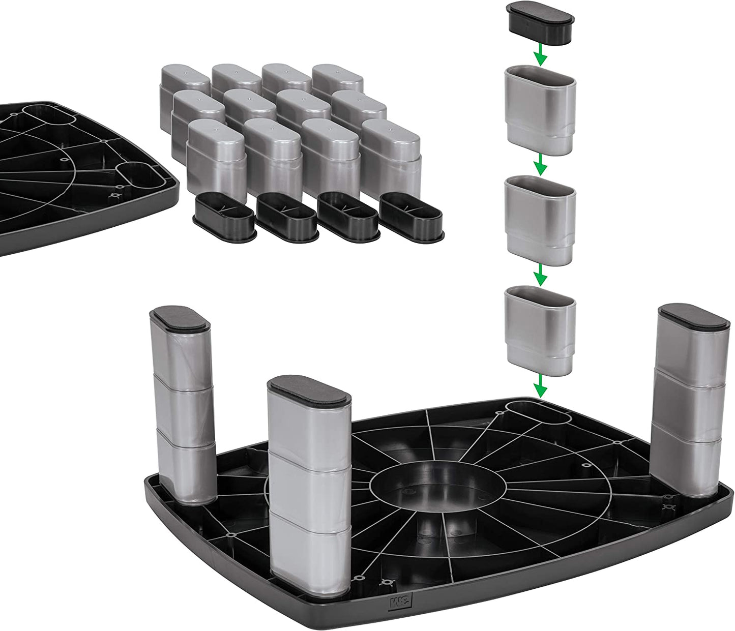 3M Extra Wide Adjustable Monitor Stand, Three Leg Segments Simply Adjust Height from 1" to 5 7/8", Sturdy Platform Holds Up to 40 lbs, 16 - inch Space Between Columns for Storage, Silver/Black (MS90B) 20 - Inches Wide 1 Pack - Dealtargets.ca
