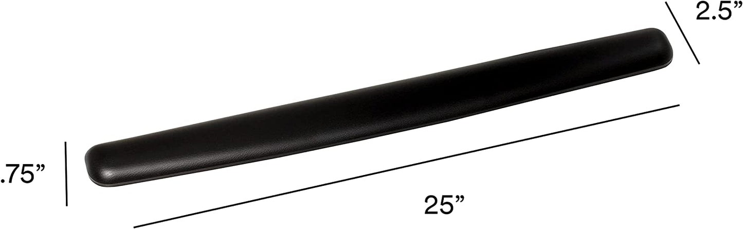 3M Keyboard and Mouse Wrist Rest, 25" Long, Ergonomic Gel with Antimicrobial Protection, Black Leatherette 25" Leatherette Cover - Dealtargets.ca
