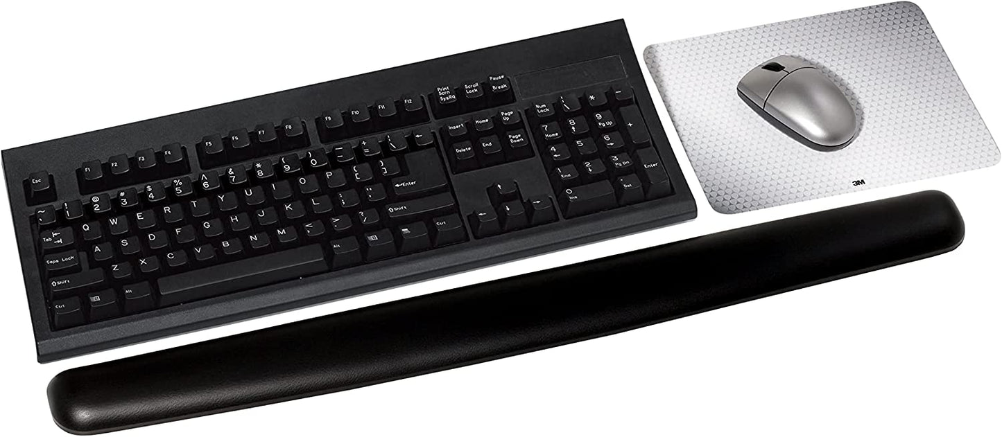 3M Keyboard and Mouse Wrist Rest, 25" Long, Ergonomic Gel with Antimicrobial Protection, Black Leatherette 25" Leatherette Cover - Dealtargets.ca