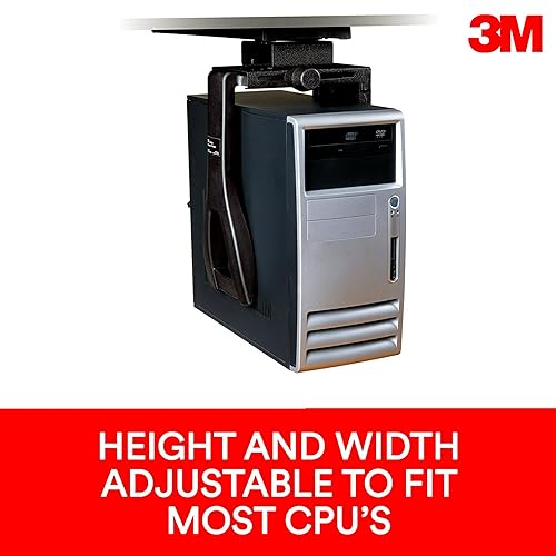 3M Under - Desk CPU Holder, 17" Track, 360 Degree Swivel, Width & Height Adjustable, Under - Desk Computer Tower Mount - Dealtargets.ca