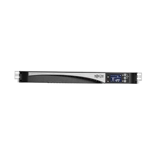 Tripp Lite Smart 750VA UPS, 600W 120V, 4 Standard Outlets, Pure Sine Wave, AVR, Network Card Slot, LCD Status Screen, USB, DB9, 1U Rack Mount, 3-Year Warranty & $250,000 Insurance (SMART750RT1U)