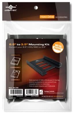 Vantec 2.5" HDD/SSD Bracket for 9.5, 12.5 or 15mm Drives