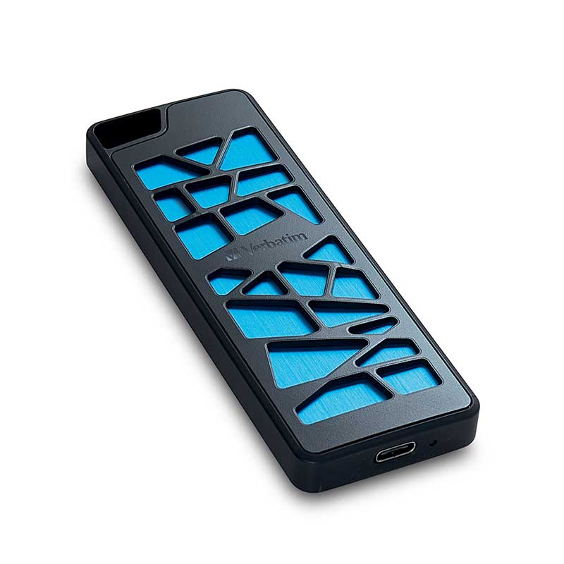 Verbatim VGX1000 1TB Gaming PCIe NVMe External Solid State Drive - Black & Blue