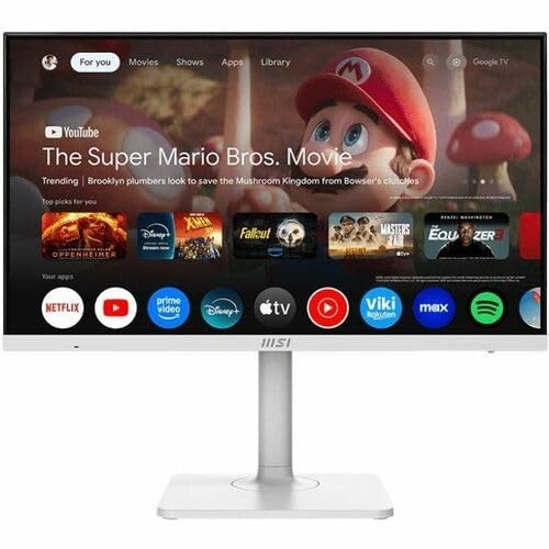 MSI Modern MD27UPSW 27-inch IPS 3840 x 2160 (UHD) Smart Monitor, 60 Hz, Adaptive-Synch, HDR Ready, HDMI, DisplayPort, USBC 65W Power Delivery, VESA Mountable, Height Adjustable, Speaker, White