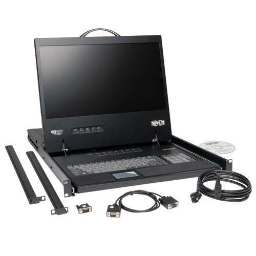 Tripp Lite NetController 8-Port Rackmount Console KVM Switch Steel with 19-Inch LCD Screen, Touchpad & Keyboard, Daisy-Chain up to 248 Devices, 1URM, 1-Year Warranty (B040-008-19) 8 Port