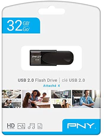 PNY 32GB Attaché 4 USB 2.0 Flash Drive - Black (P-FD32GATT4-GE) 32GB FLASH DRIVE