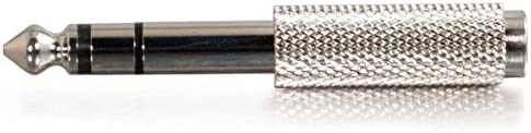 C2G/ Cables To Go 40639 1/4 Inch Stereo Male to 3.5mm Stereo Female Adapter, TAA Compliant, Silver
