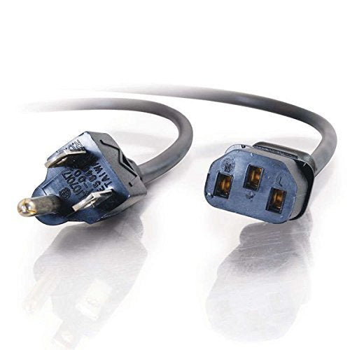 C2G 03120 18 AWG Computer Power Cord Extension - IEC320C14 to IEC320C13, TAA Compliant, Black (3 Feet, 0.91 Meters)