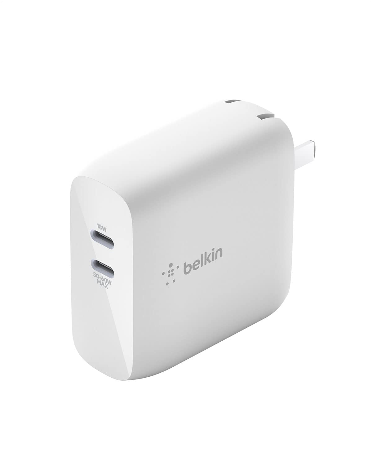 Belkin USB-PD GaN Charger 68W (USB-C iPhone Fast Charger, MacBook Pro Charger, iPad Pro, Pixel, Galaxy, More), USB-C Power Delivery with 2M (6.6ft) PVC USB-C to USB-C Charging Cable (WCH003dq)