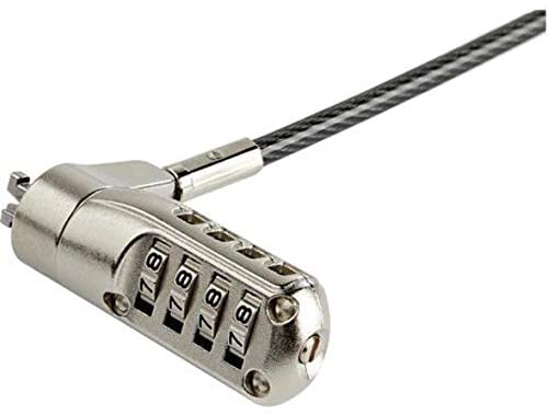 StarTech.com 6ft (2m) Laptop Cable Lock - Nano Slot Compatible 4 Digit Combination Security Cable Lock - Serialized Anti-Theft Vinyl Coated Steel Cable Lock for Nano Slot Computer/Device (LTLOCKNANO)