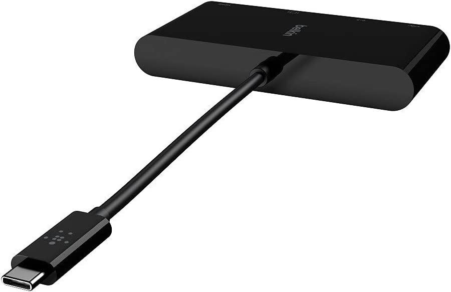 Belkin USB-C Multimedia Adapter (USB-C Hub w/ VGA, 4K HDMI, USB 3.0, Ethernet Ports) For MacBook Pro, iPad Pro, Surface Pro, Chromebook more USB-C Multimedia Adapter Adapter