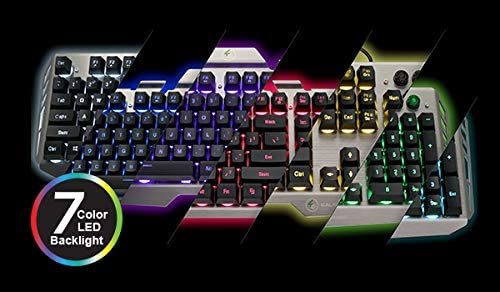 IOGEAR Kaliber Gaming HVER Aluminum Gaming Keyboard, Black/Gray,GKB704L-BK