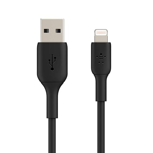 Belkin Lightning Cable (Boost Charge Lightning to USB Cable for iPhone, iPad, AirPods) MFi-Certified iPhone Charging Cable (Black, 15cm) Black Cable