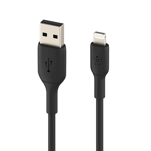 Belkin Lightning Cable (Boost Charge Lightning to USB Cable for iPhone, iPad, AirPods) MFi-Certified iPhone Charging Cable (Black, 15cm) Black Cable