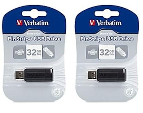 Verbatim PinStripe USB Flash Drive, 32 GB, Black