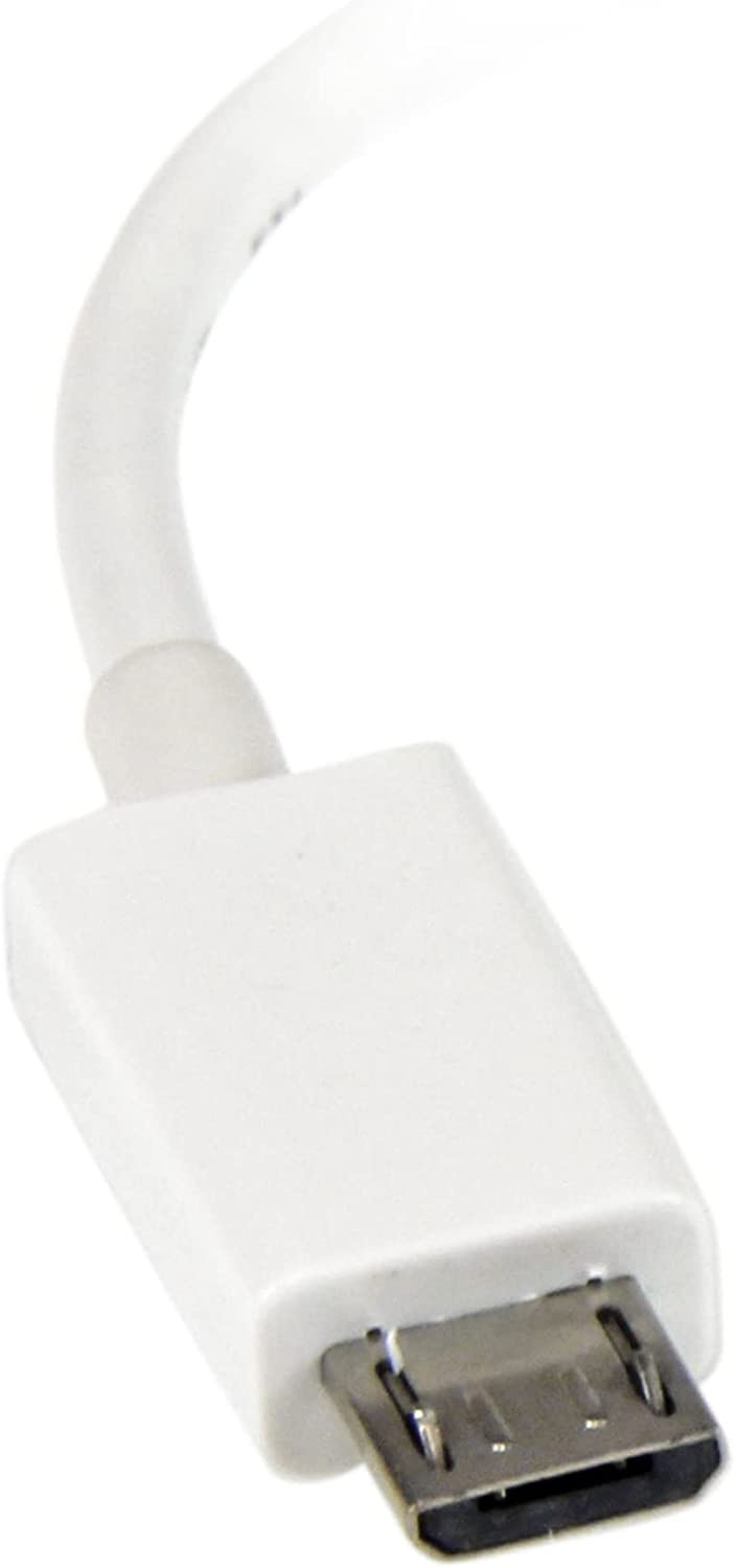 StarTech.com 5in White Micro USB to USB OTG Host Adapter M/F - Micro USB Male to USB A Female On-The-Go Host Cable Adapter - White (UUSBOTGW) 5in / 13cm White