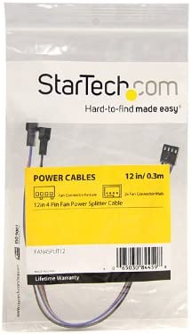 StarTech.com 12in 4 Pin Fan Power Splitter Cable - F/M - 1ft Fan Y Cable - 1ft 4-pin Fan Splitter Cable (FAN4SPLIT12) 4 Pin Splitter 12in
