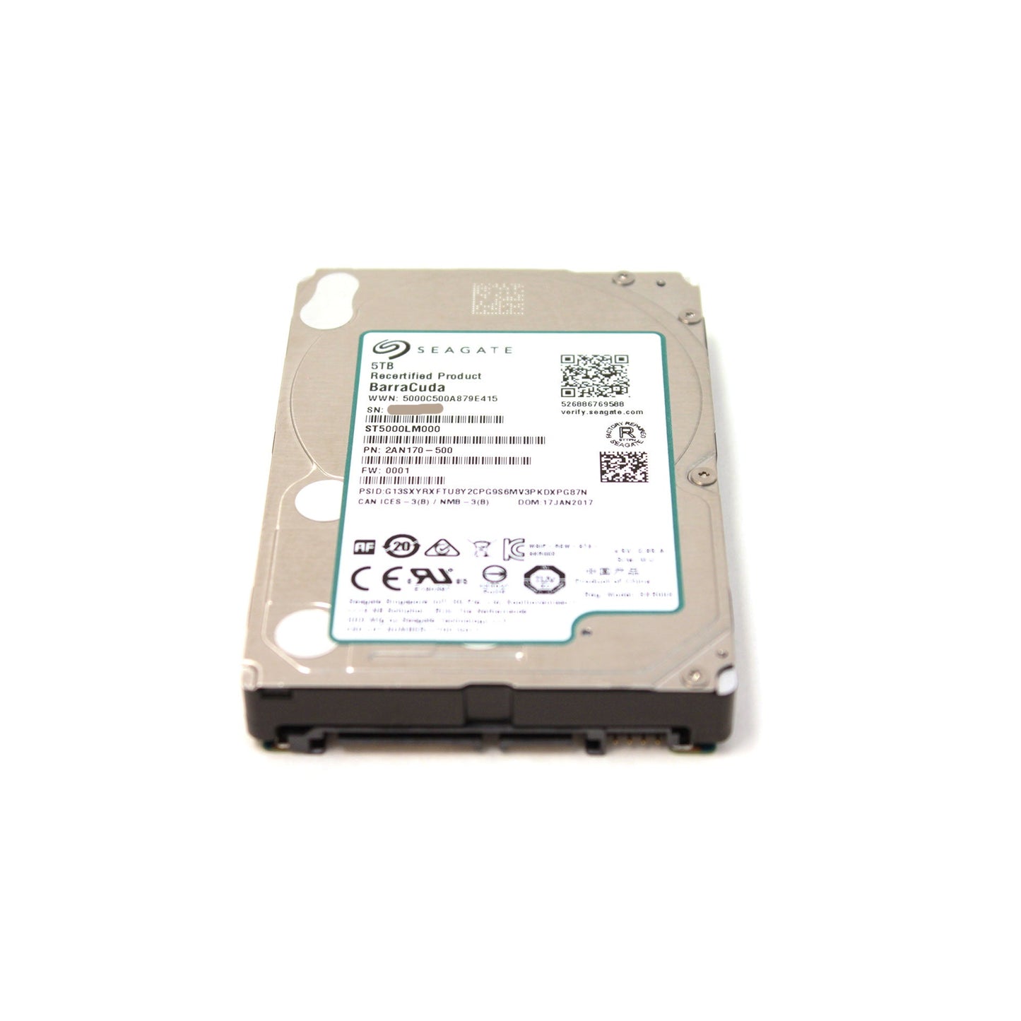 Seagate BarraCuda 5TB Internal Hard Drive HDD – 2.5 Inch SATA 6Gb/s 5400 RPM 128MB Cache For Computer Desktop PC (ST5000LM000)