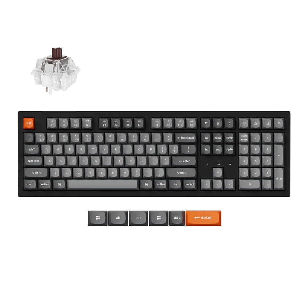 Keychron KB K10M-H3 K10 Max Swappable RGB Backlight Brown Switch Black Retail