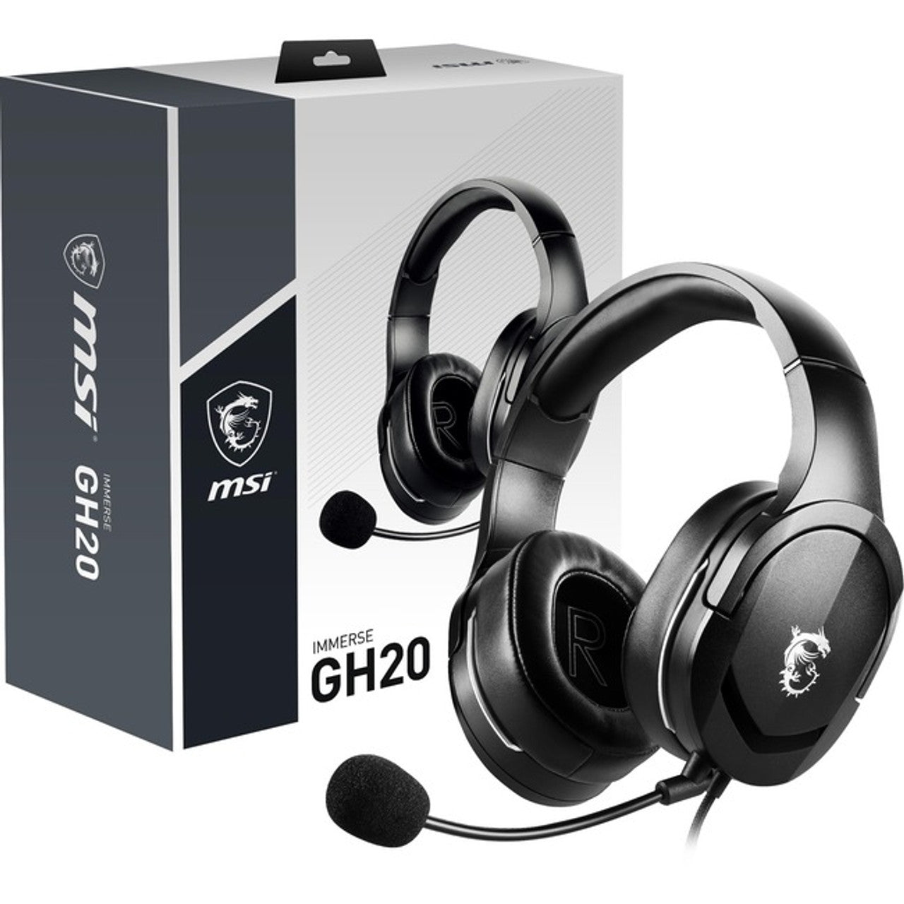 Msi Immerse Gh20 3.5mm Connector Circumaural Gaming Headset - 3.5mm Audio Jack 20hz - 20khz 40mm Neodymium Retail