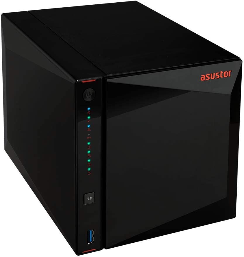 Asustor AS5304T - 4 Bay NAS, Intel Celeron Quad-Core, 2 2.5GbE Ports, 4GB RAM DDR4, Gaming Network Attached Storage, Personal Private Cloud (Diskless)