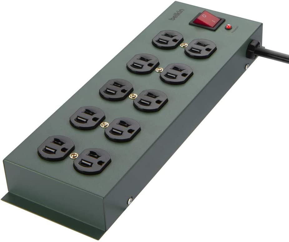 Belkin Store and Charge (AC Classroom Charging Station for Laptops, Tablets) & 10-Outlet Metal Power Strip Surge Protector, 15ft Cord AC Charge Charging Station + Charger