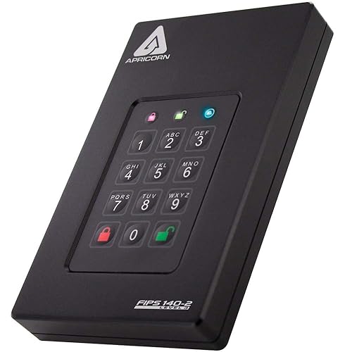 Apricorn Aegis Fortress L3- FIPS Level 3 Validated, 5TB USB 3.0 Hardware Encrypted Portable Drive