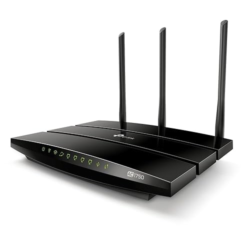 TP-Link AC1750 Dual Band Wireless AC Gigabit Router, 2.4GHz 450Mbps + 5Ghz 1300Mbps, 1 USB 2.0 Port, IPv6, Guest Network, WPS (Archer C7), Black
