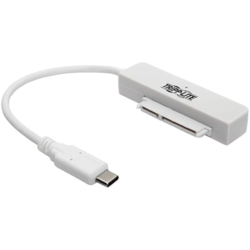 Tripp Lite 6in USB 3.1 Gen 1 USB-C to SATA III Adapter Cable with UASP, 2.5in to 3.5in" SATA Hard Drives, White (U438-06N-G1-W)