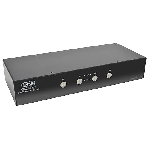 Tripp Lite 4-Port DisplayPort KVM Switch with Audio, Cables and USB 3.0 Hub (B004-DPUA4-K), Black