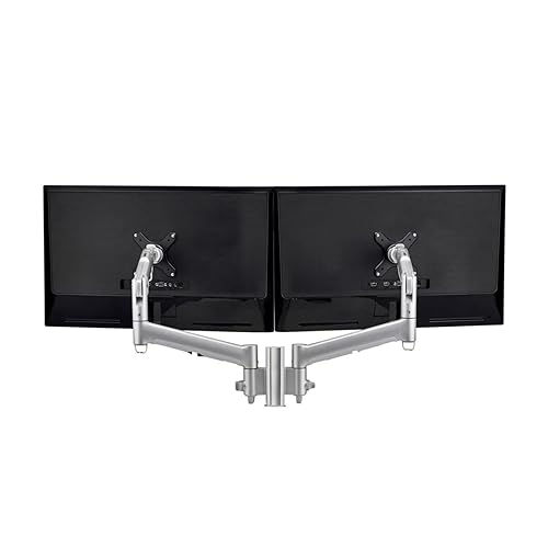 Atdec Mounting Arm for Monitor, Flat Panel Display, Curved Screen Display - Silver - Landscape/Portrait - Height Adjustable - 2 Display(s) Supported - 27" Screen Support - 19.84 lb Load Capacity - 75 x 75, 100 x 100 - VESA Mount Compatible - Aluminum
