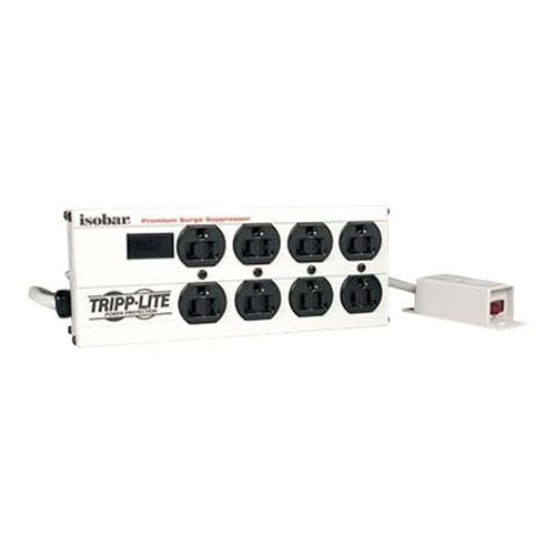Tripp Lite by Eaton Isobar 8-Outlet Surge Protector, 12 ft. Cord with Right-Angle Plug, 3840 Joules, Remote Master Switch, Metal Housing - Receptacles: 8 x NEMA 5-15R - 2350J
