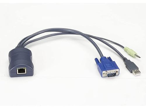 Black Box ServSwitch CX Server Access Module, USB with Audio - 164.04 ft Mini-phone/RJ-45/USB/VGA KVM Cable for KVM Switch - First End: 1 x RJ-45 Female Network - Second End: 1 x HD-15 Male VGA, Secon