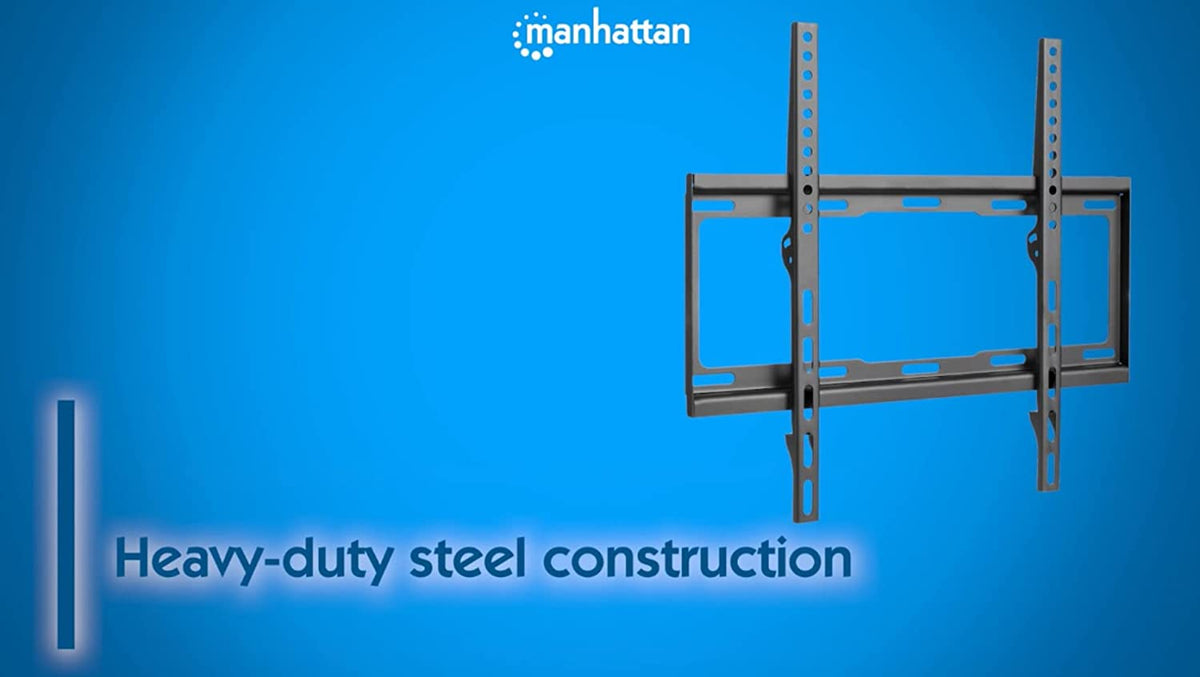 MANHATTAN Tilt TV Wall Mount - 32 to 55 inch up to 88 lbs - Up to 400x400 VESA - Heavy Duty – Low Profile - for LCD LED TV Flat Screen - Lifetime Mfg Warranty – 460934