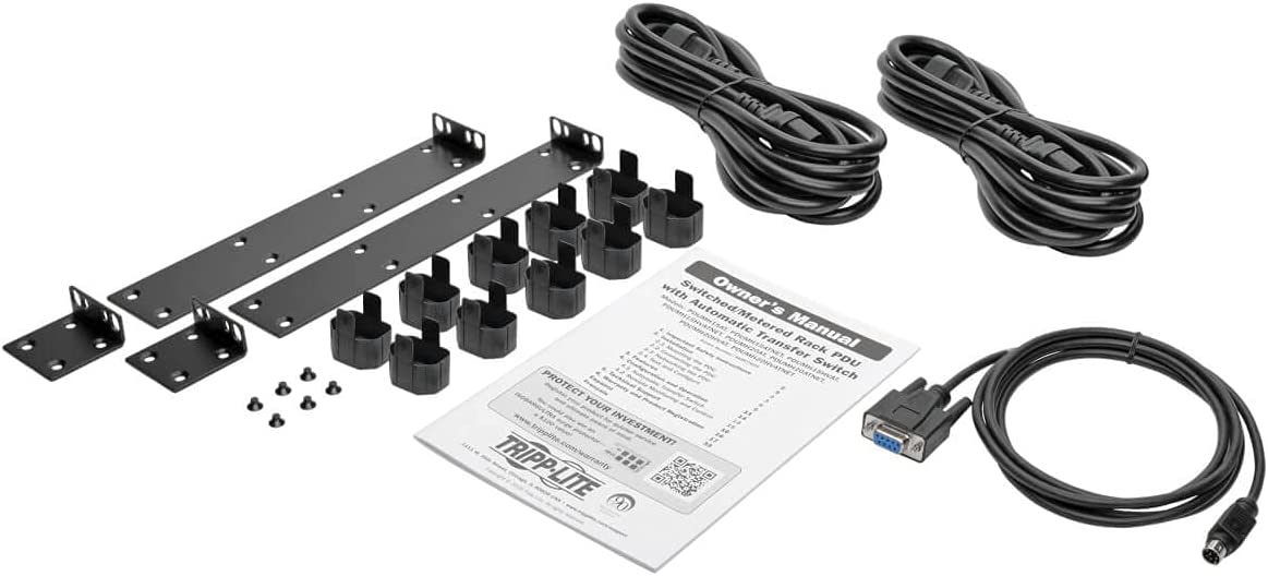 Tripp Lite Metered PDU, Auto-Transfer Switch (ATS), 20A, 120V, 1.92kW, Single-Phase - 16 Outlets (5-15/20R), Dual 12ft L5-20P Input Cords - 1U Rackmount, TAA Compliant, 2 Year Warranty (PDUMH20ATS) Without Network Card 20A, 120V