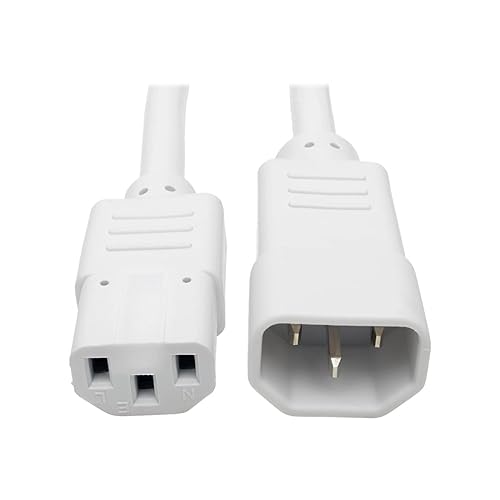 Tripp Lite P005-002-AWH 2' Heavy Duty Power Extension Cord, C14-C13, 15A, 14 AWG, White