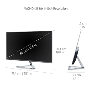 ViewSonic VX3276-2K-MHD 32 Inch Widescreen IPS 1440p Monitor with Ultra-Thin Bezels, HDMI DisplayPort and Mini DisplayPort 32-Inch 1440p
